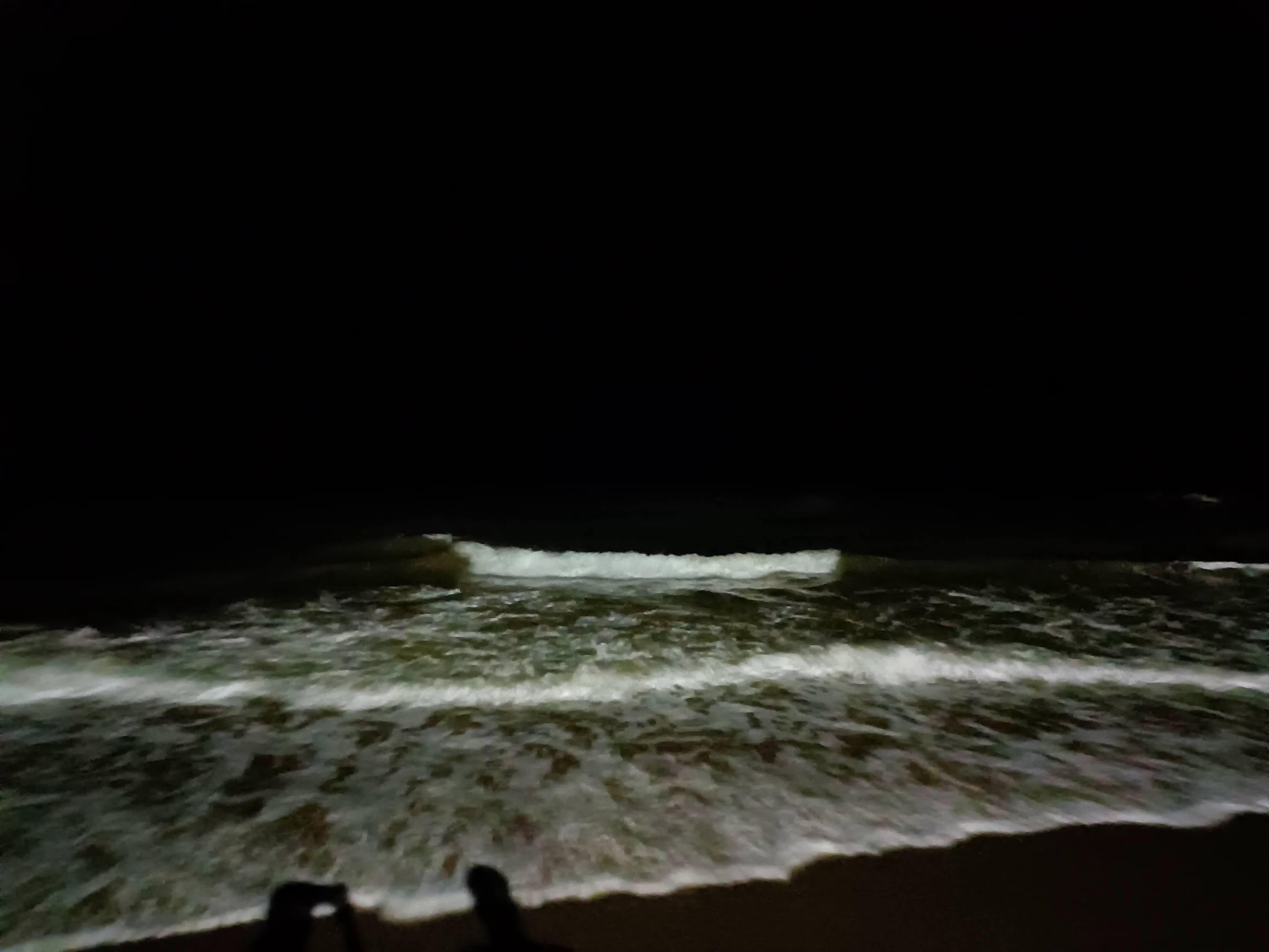 Photograph of Sea in the night